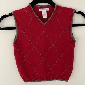 Janie and Jack Red and Grey Vest